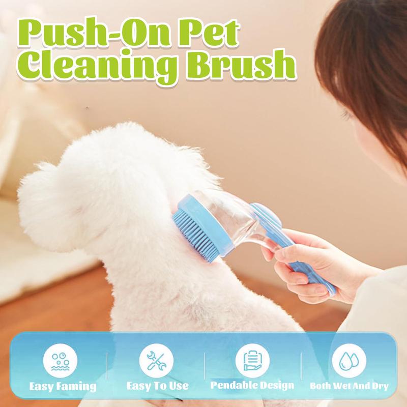 Pet Bath Brush with Shampoo Dispenser