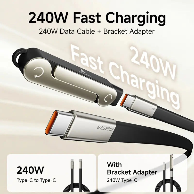 Type-C Fast Charging Cable With Built-In Stand