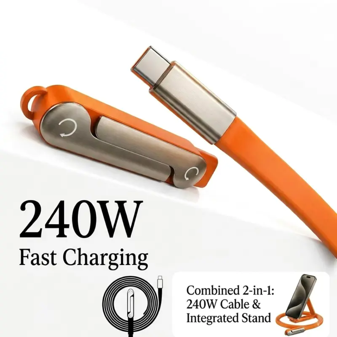 Type-C Fast Charging Cable With Built-In Stand