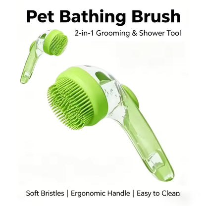 Pet Bath Brush with Shampoo Dispenser