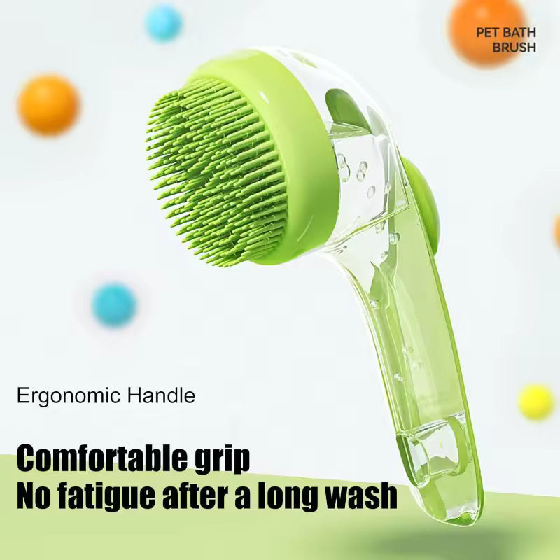 Pet Bath Brush with Shampoo Dispenser