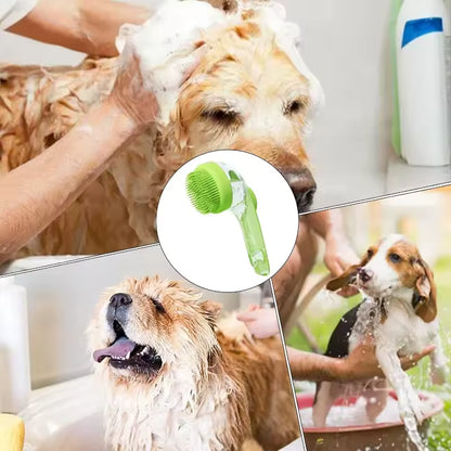 Pet Bath Brush with Shampoo Dispenser