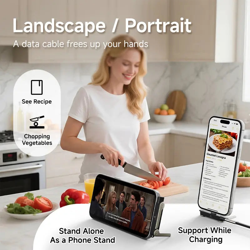 Type-C Fast Charging Cable With Built-In Stand