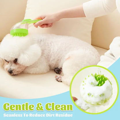 Pet Bath Brush with Shampoo Dispenser