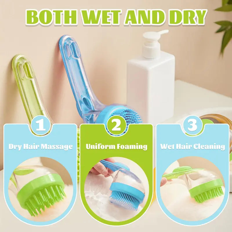 Pet Bath Brush with Shampoo Dispenser