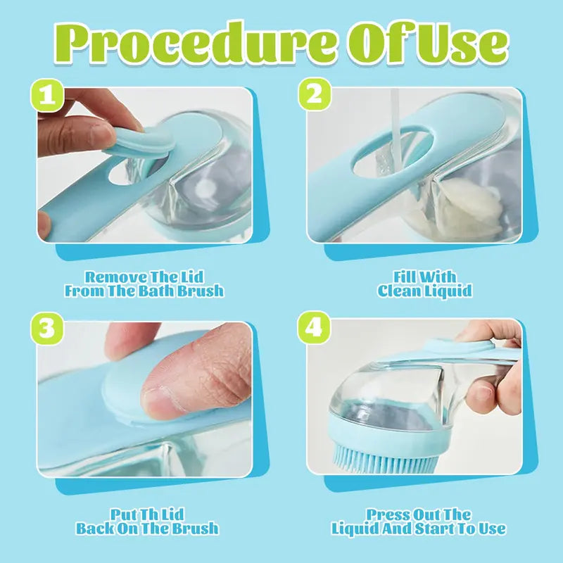 Pet Bath Brush with Shampoo Dispenser